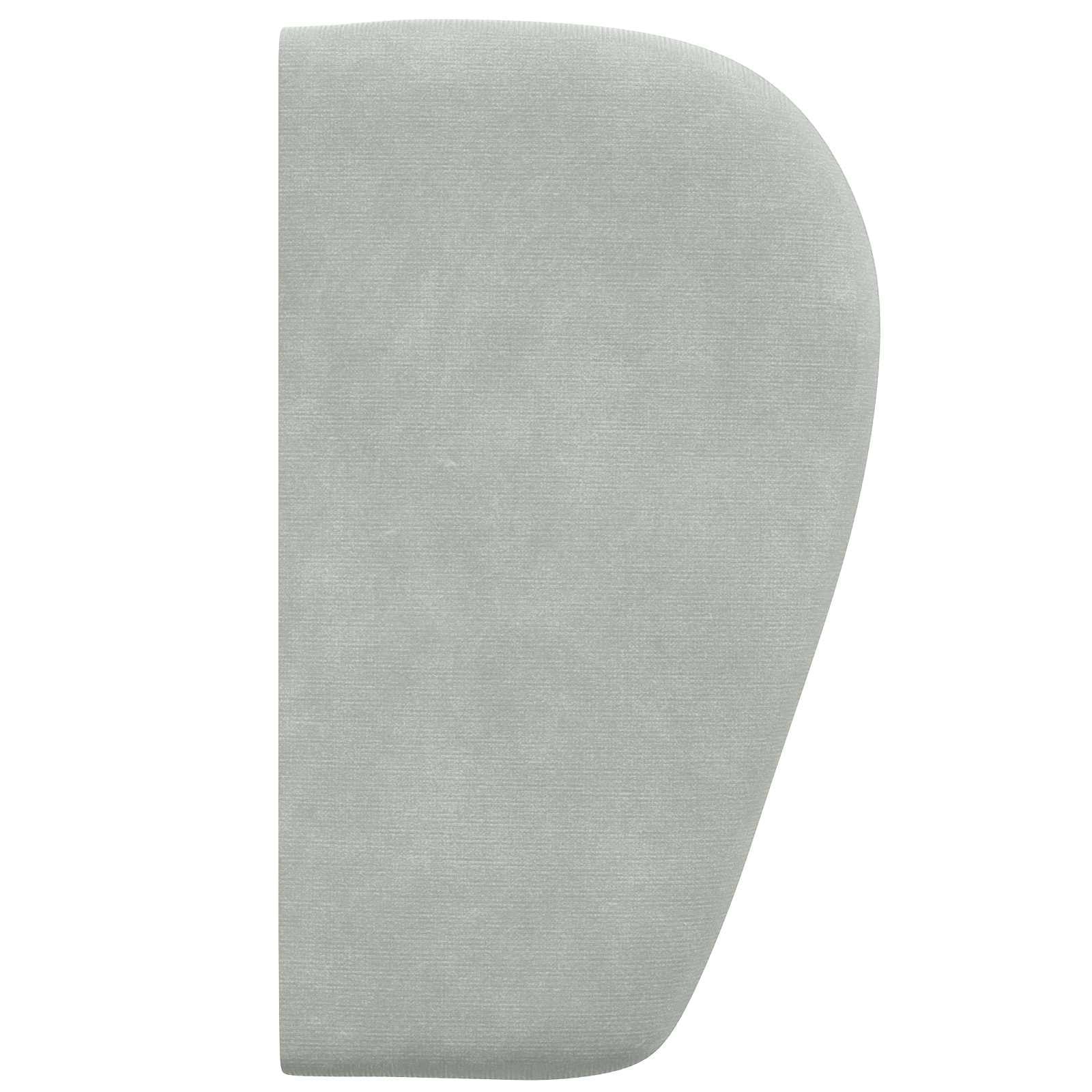 Samt-Kopfteil Ohrenbacken Hellgrau 40x23x6cm - 16% Rabatt