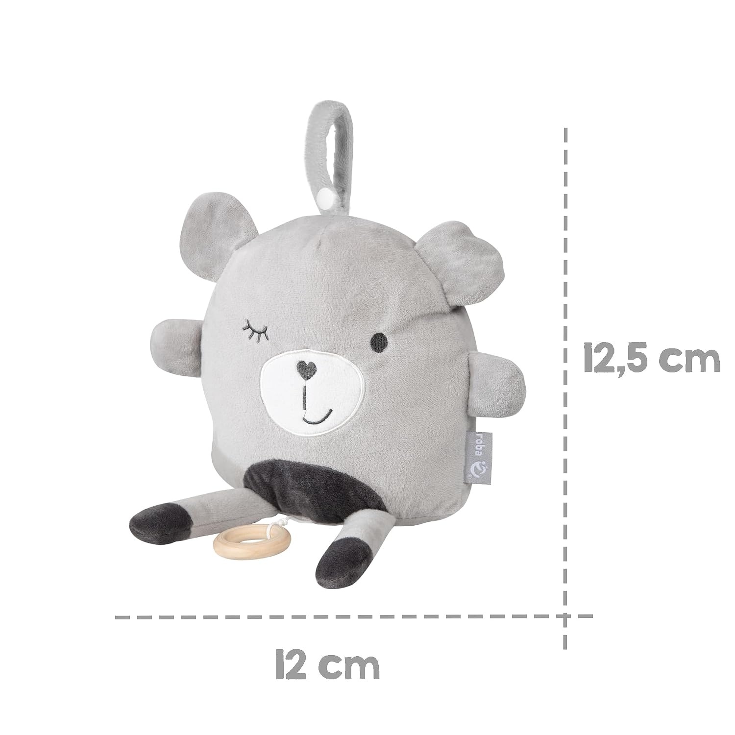 Teddybär Spieluhr Sammy - Einschlafhilfe, 22% Rabatt, silbergrau, 25 cm