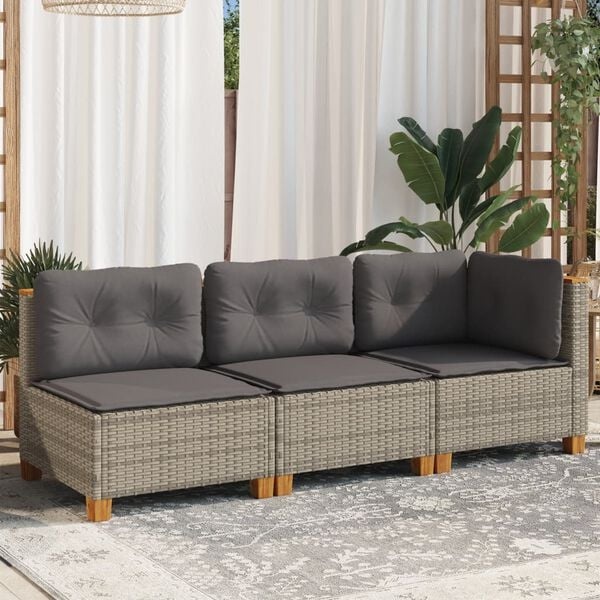 3-Sitzer Gartenbank Poly Rattan Grau - 25% Rabatt
