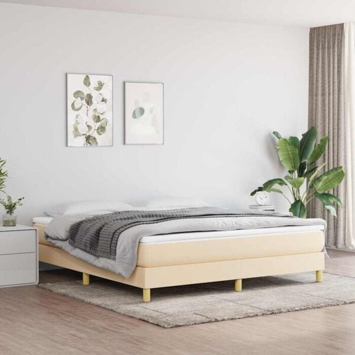 Boxspringbett 180x200 cm Creme - 25% Rabatt