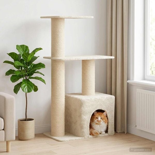 Kratzbaum 133 cm in Creme - 24% Rabatt auf dieses Einzelstück