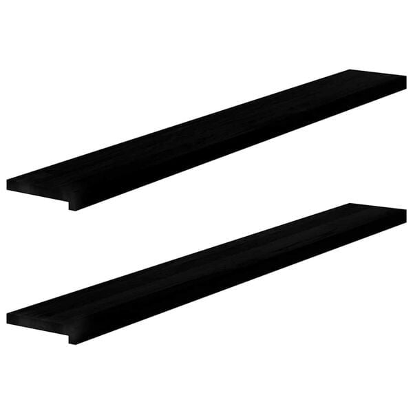 2er Set Fensterbänke Eichenholz 160x20x2 cm braun-schwarz - 25% Rabatt