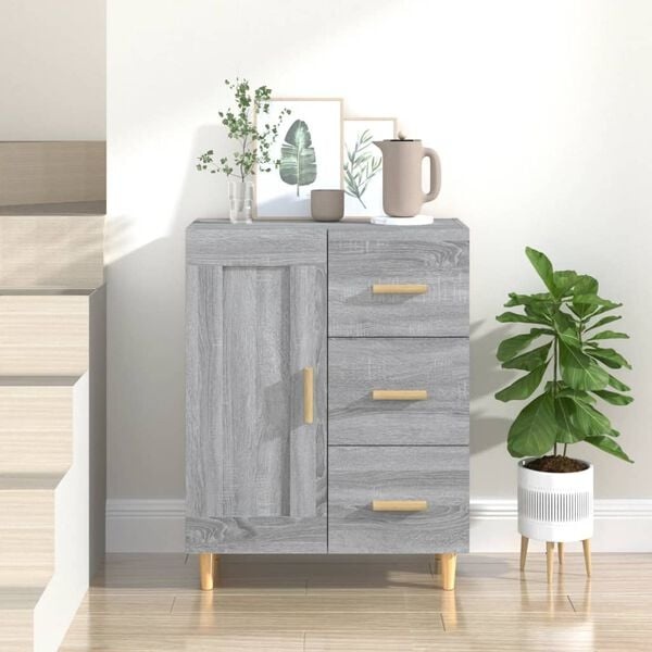 Stilvolles Sideboard Sonoma Eiche Grau - 69,5x34x90 cm - 23% Rabatt