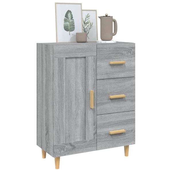 Stilvolles Sideboard Sonoma Eiche Grau - 69,5x34x90 cm - 23% Rabatt