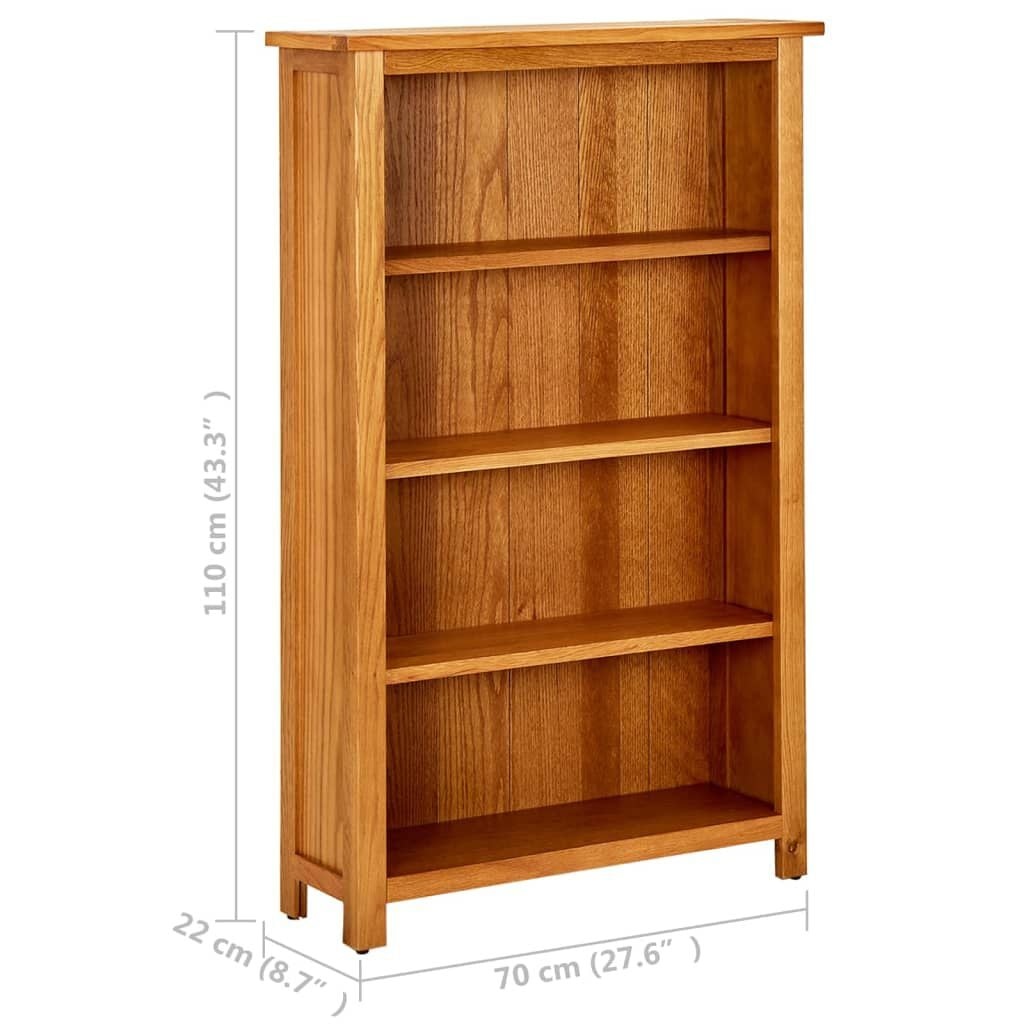 Bücherregal aus massivem Eichenholz, 70x22x110 cm - 29% Rabatt