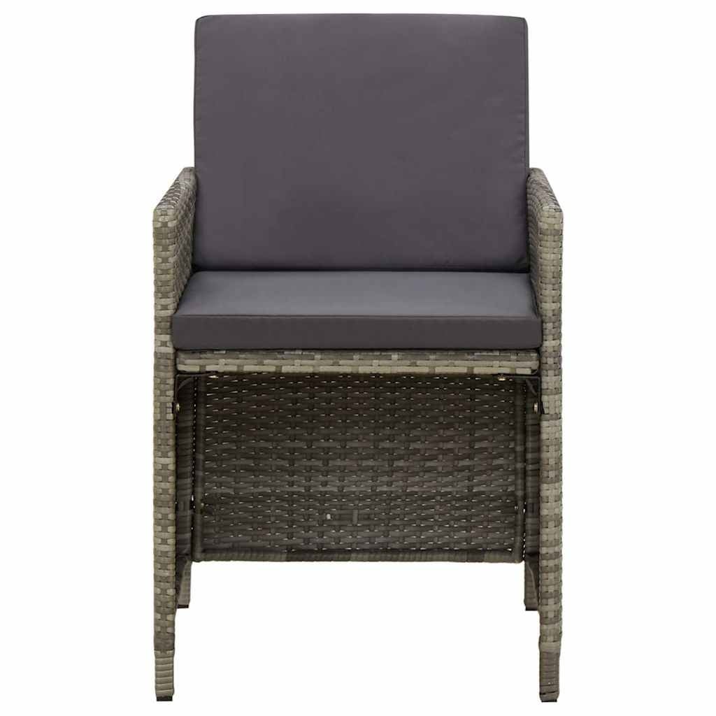 Gartenstühle 4er Set mit Kissen Poly-Rattan grau - 25% Rabatt