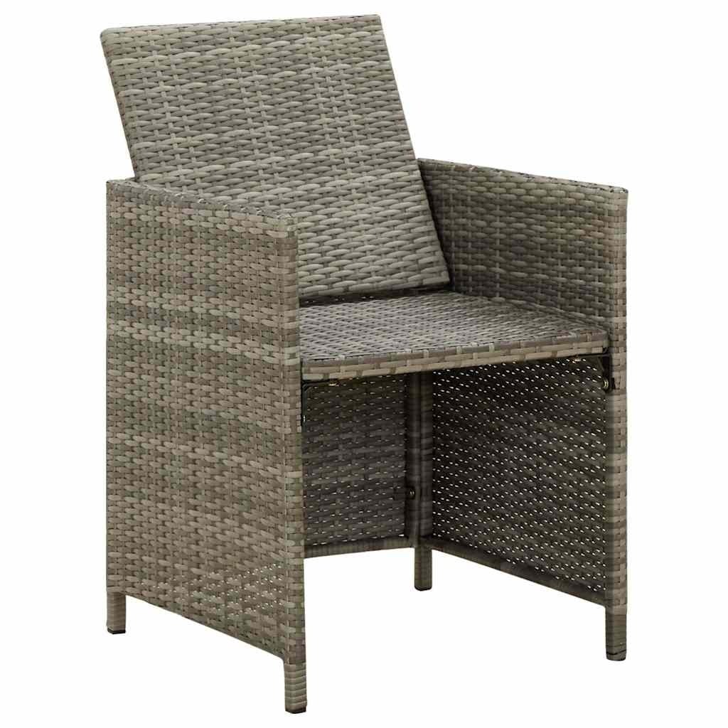 Gartenstühle 4er Set mit Kissen Poly-Rattan grau - 25% Rabatt