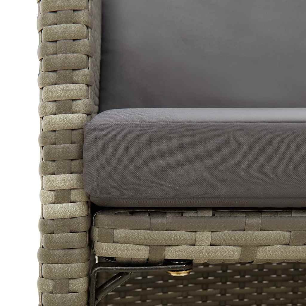 Gartenstühle 4er Set mit Kissen Poly-Rattan grau - 25% Rabatt