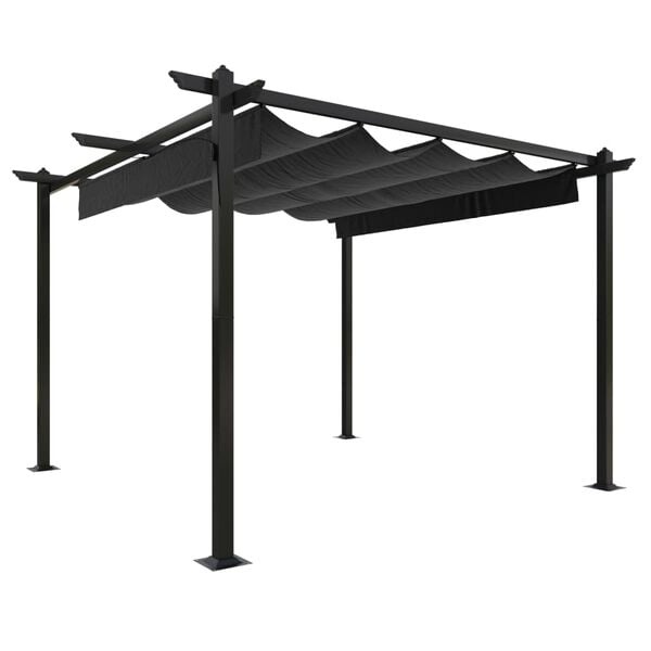 Gartenpavillon 3x3 m mit verstellbarem Dach, Anthrazit - 20% Rabatt