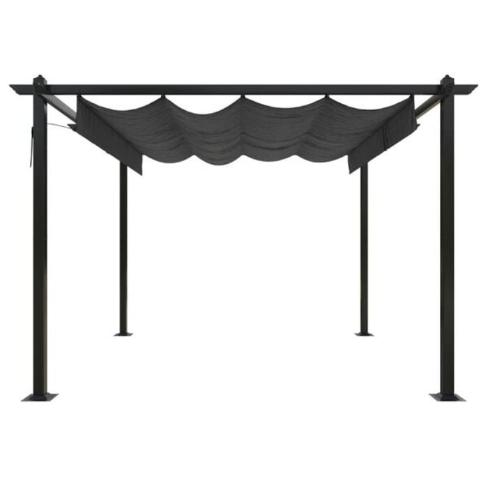 Gartenpavillon 3x3 m mit verstellbarem Dach, Anthrazit - 20% Rabatt