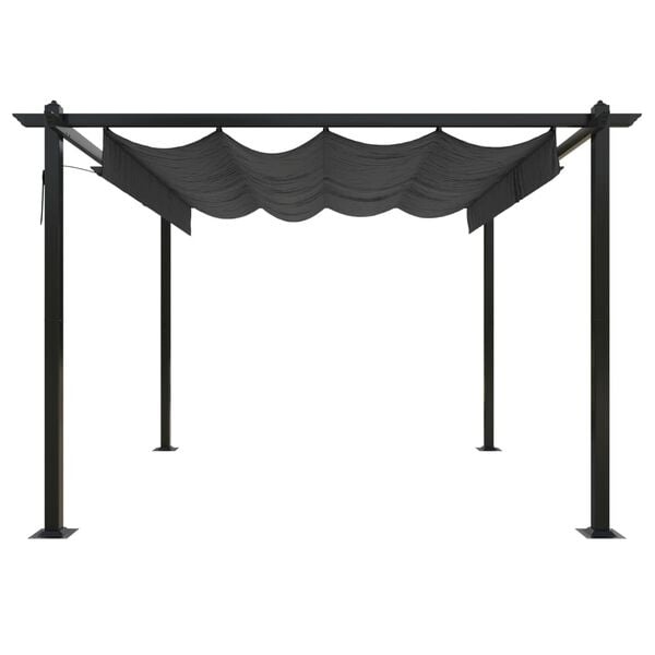 Gartenpavillon 3x3 m mit verstellbarem Dach, Anthrazit - 20% Rabatt
