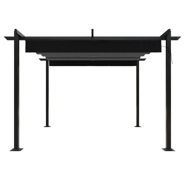 Gartenpavillon 3x3 m mit verstellbarem Dach, Anthrazit - 20% Rabatt