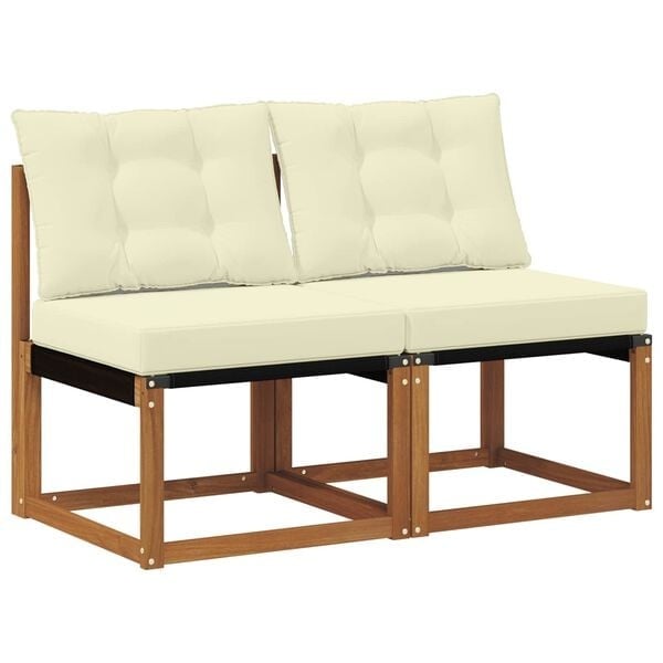 Gartensofa Mittelteil-Set 2-tlg. Akazie/Textilene - 24% Rabatt