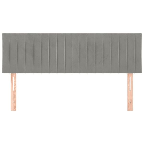 2er-Set Bettkopfteile Samt hellgrau 72x88cm - 23% Rabatt