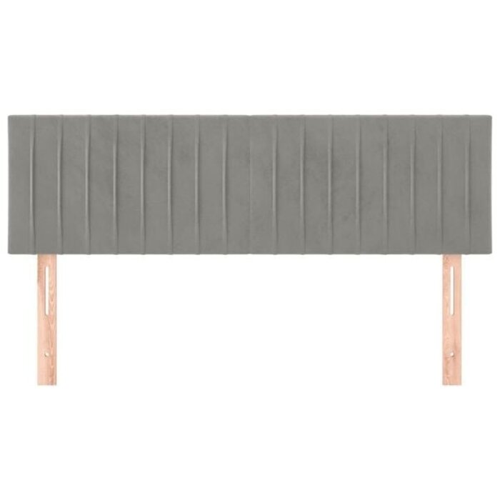2er-Set Bettkopfteile Samt hellgrau 72x88cm - 23% Rabatt