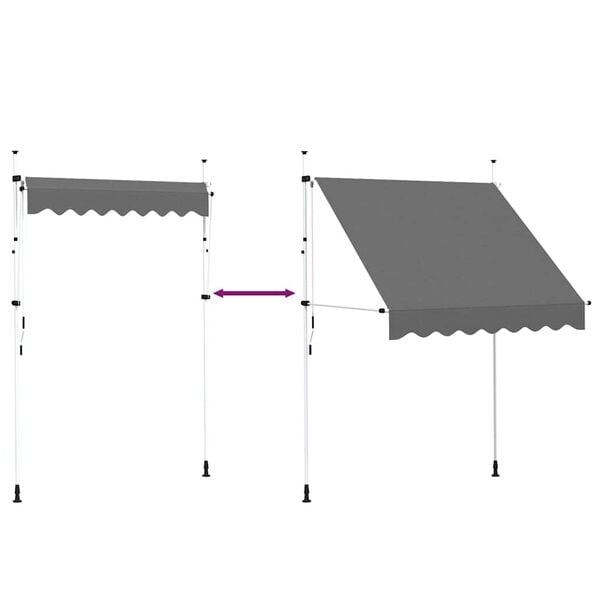 Manuelle Markise 200 cm Anthrazit - 24% Rabatt auf Retourenware