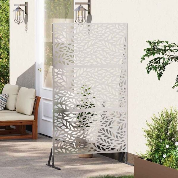 Edelstahl Sichtschutz mit Blatt-Muster 100x180cm - 25% Rabatt