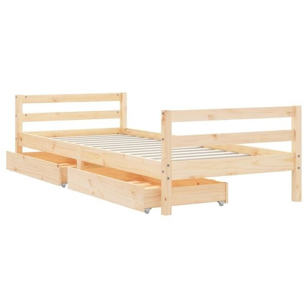 Kinderbett mit Schubladen 80x200 cm Kiefer massiv - 25% Rabatt