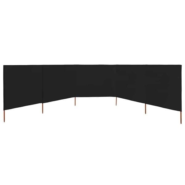 5-teiliger Windschutz 600x160 cm Schwarz - Ausgepackt - 24% Rabatt