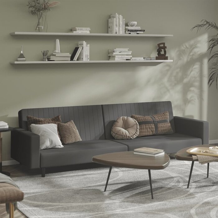 2-Sitzer Schlafsofa aus Samt, Dunkelgrau, 220 cm - 25% Rabatt