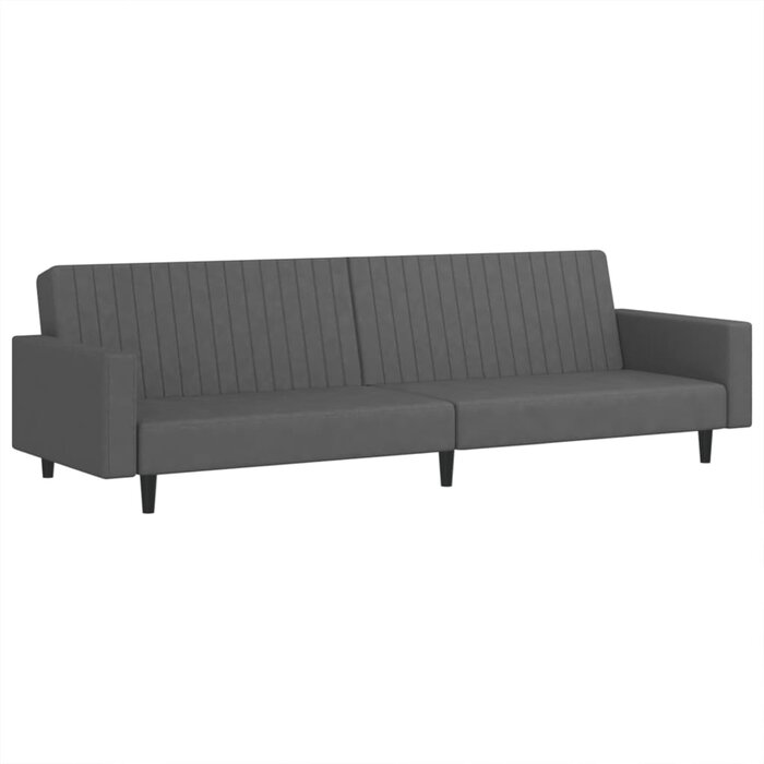 2-Sitzer Schlafsofa aus Samt, Dunkelgrau, 220 cm - 25% Rabatt