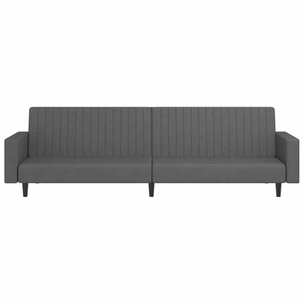2-Sitzer Schlafsofa aus Samt, Dunkelgrau, 220 cm - 25% Rabatt