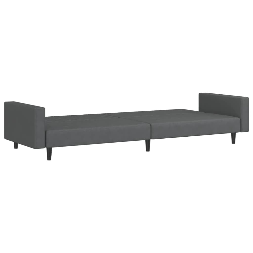 2-Sitzer Schlafsofa aus Samt, Dunkelgrau, 220 cm - 25% Rabatt