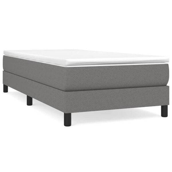 Bettgestell 100x200 cm Stoff Dunkelgrau - 24% Rabatt