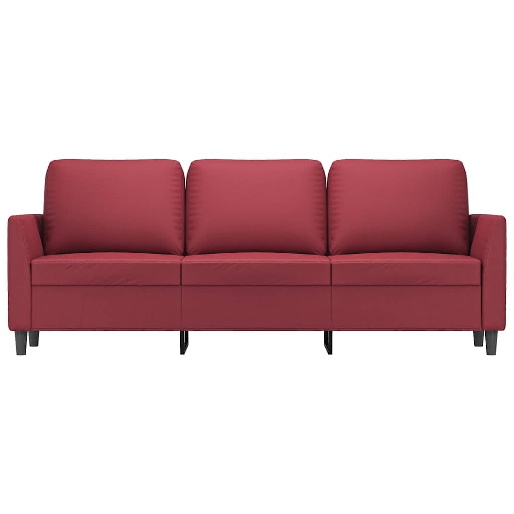 3-Sitzer Sofa 180 cm Kunstleder Weinrot - 25% Rabatt