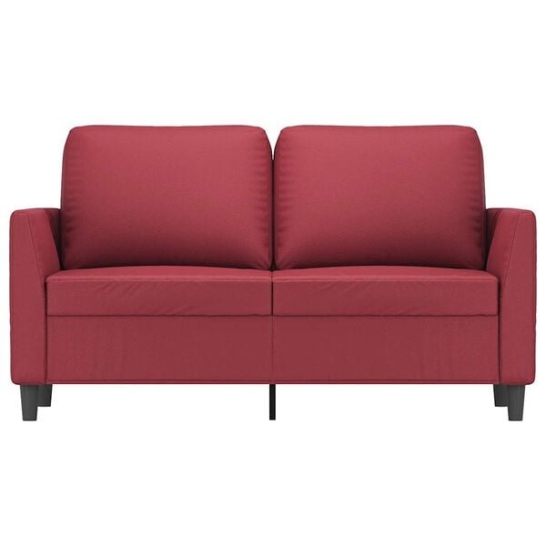2-Sitzer Sofa 120 cm Kunstleder Weinrot - 25% Rabatt