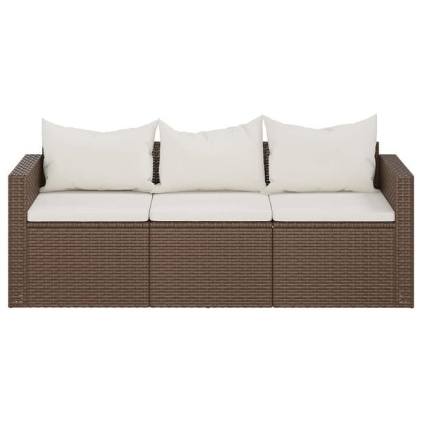 3-Sitzer Gartenbank Poly Rattan Braun - 25% Rabatt