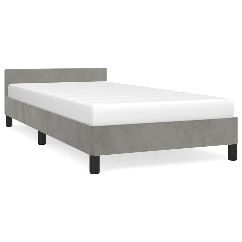 Bettrahmen 90x190 cm Samt Hellgrau - 24% Rabatt