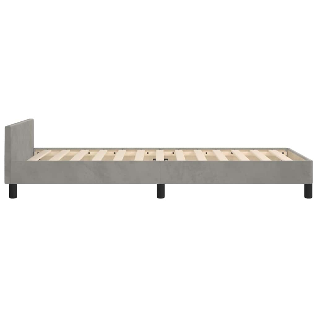 Bettrahmen 90x190 cm Samt Hellgrau - 24% Rabatt