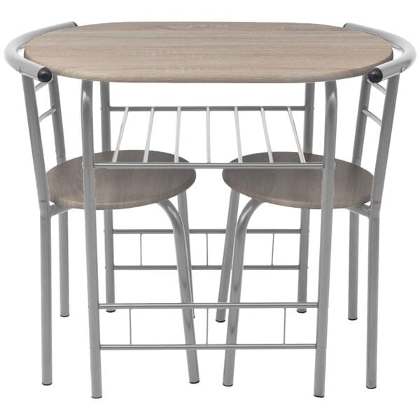 Frühstücks-Barset MDF mit 2 Hockern, 80x53x74 cm - 25% Rabatt