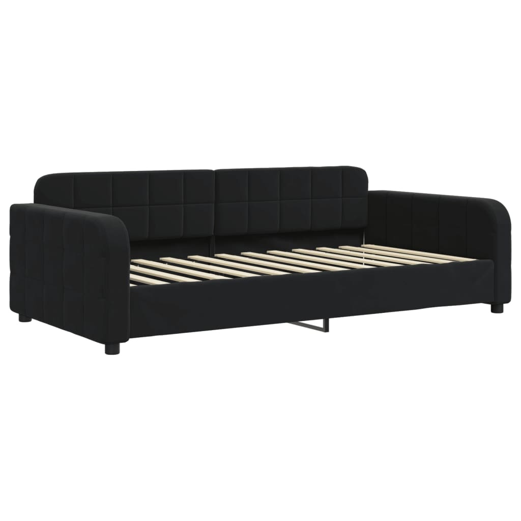 Schlafsofa 100x200 cm Samt Schwarz - 25% Rabatt