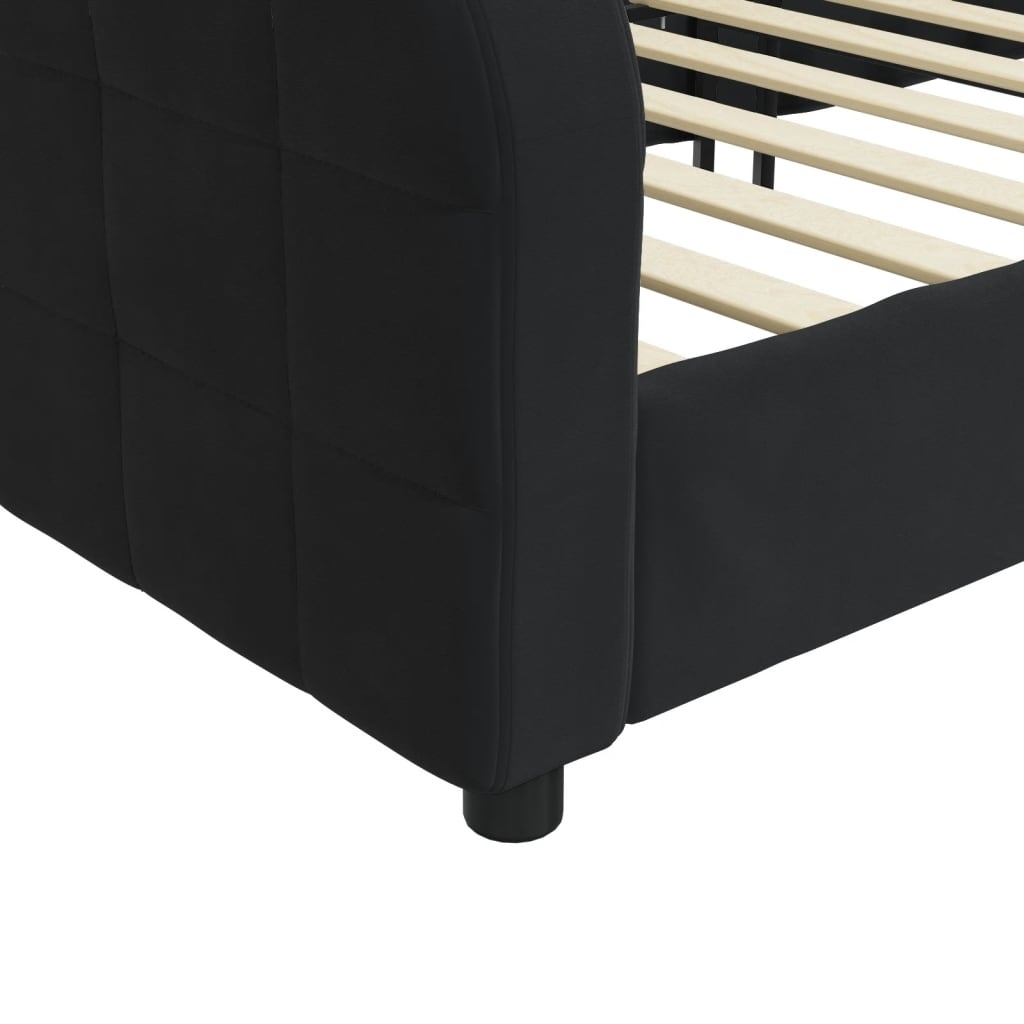 Schlafsofa 100x200 cm Samt Schwarz - 25% Rabatt