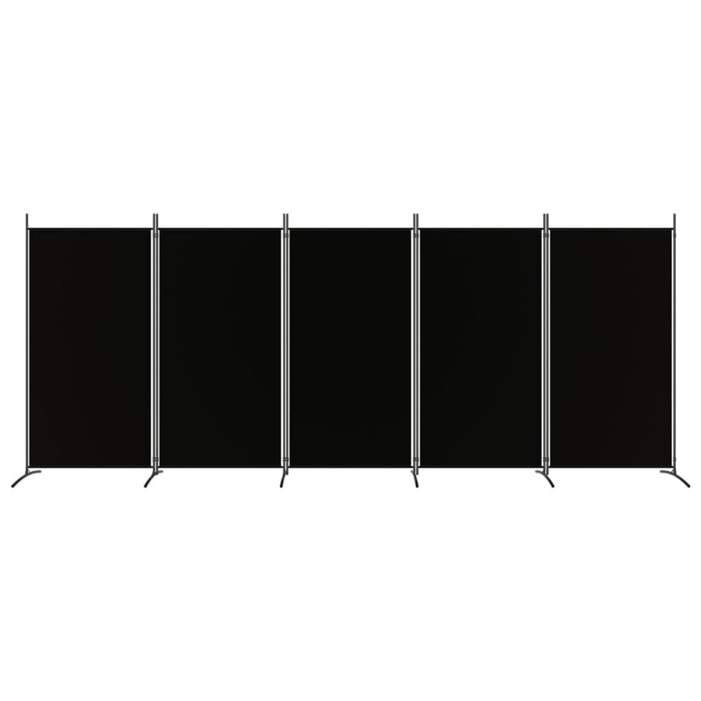 Raumteiler 5 Paneele 433x180cm Schwarz - 24% Rabatt