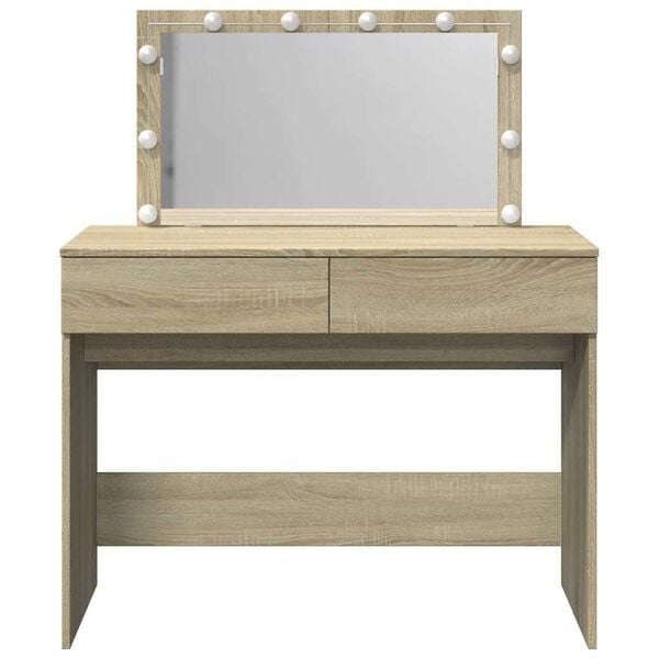 Schminktisch mit LED-Beleuchtung Sonoma-Eiche 100x40 cm - 25% Rabatt