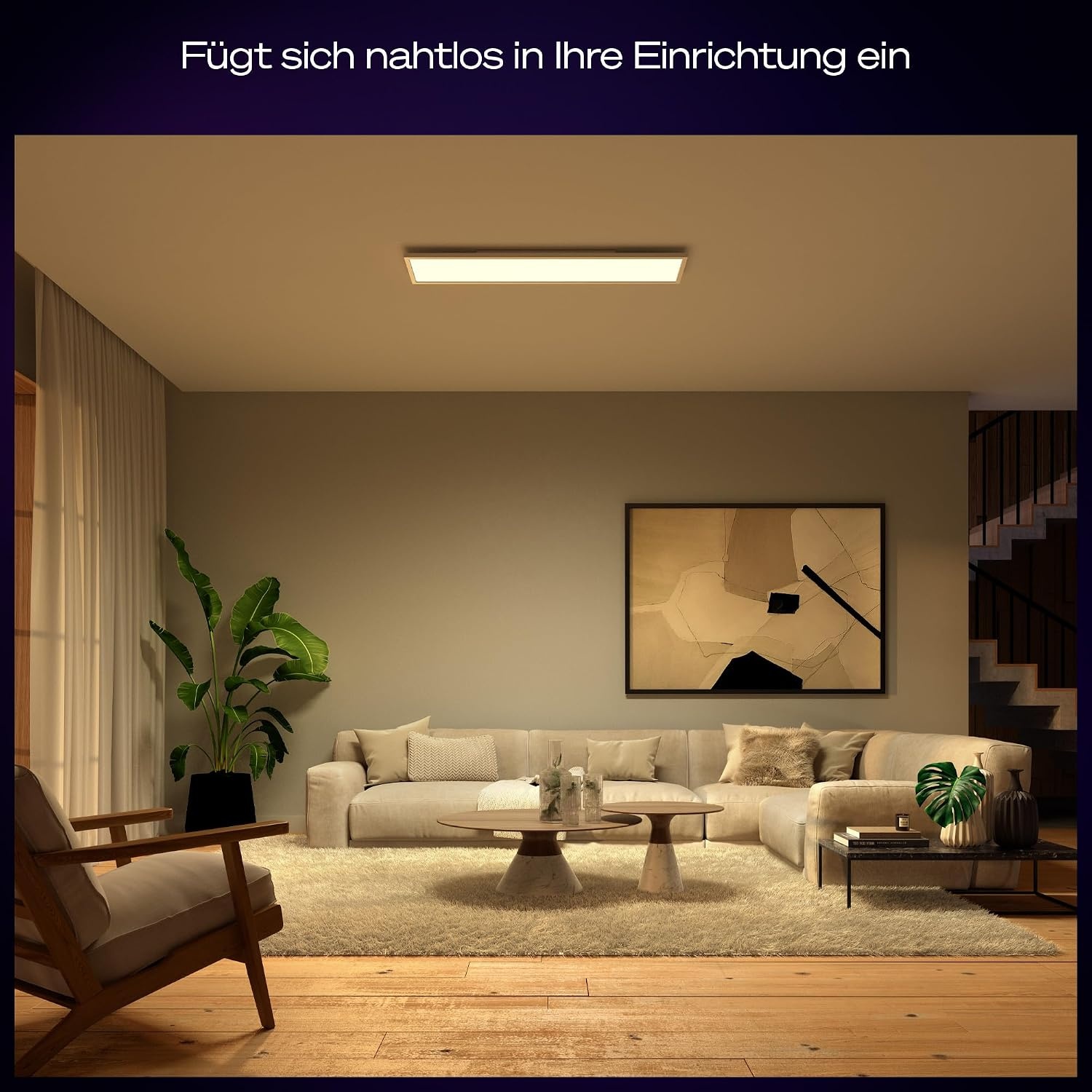 LED-Deckenleuchte 120x30 cm: 16 Mio. Farben & Smart-Steuerung - 25% Rabatt
