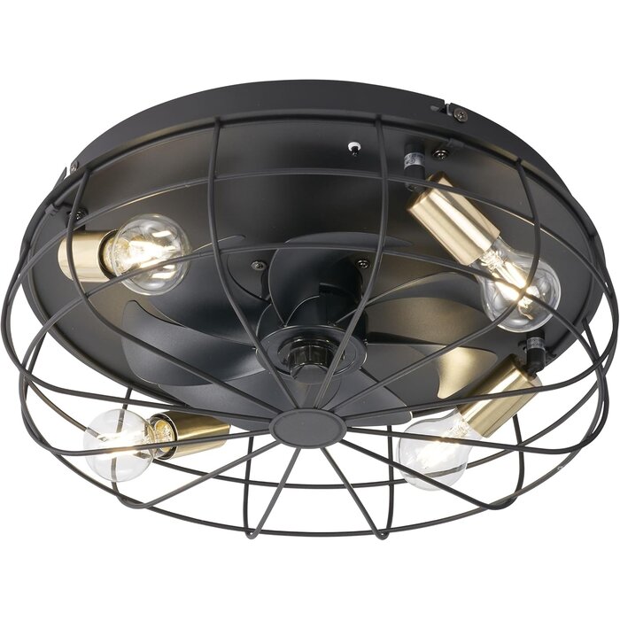 Deckenventilator mit Beleuchtung 48cm, Mattschwarz - 24% Rabatt