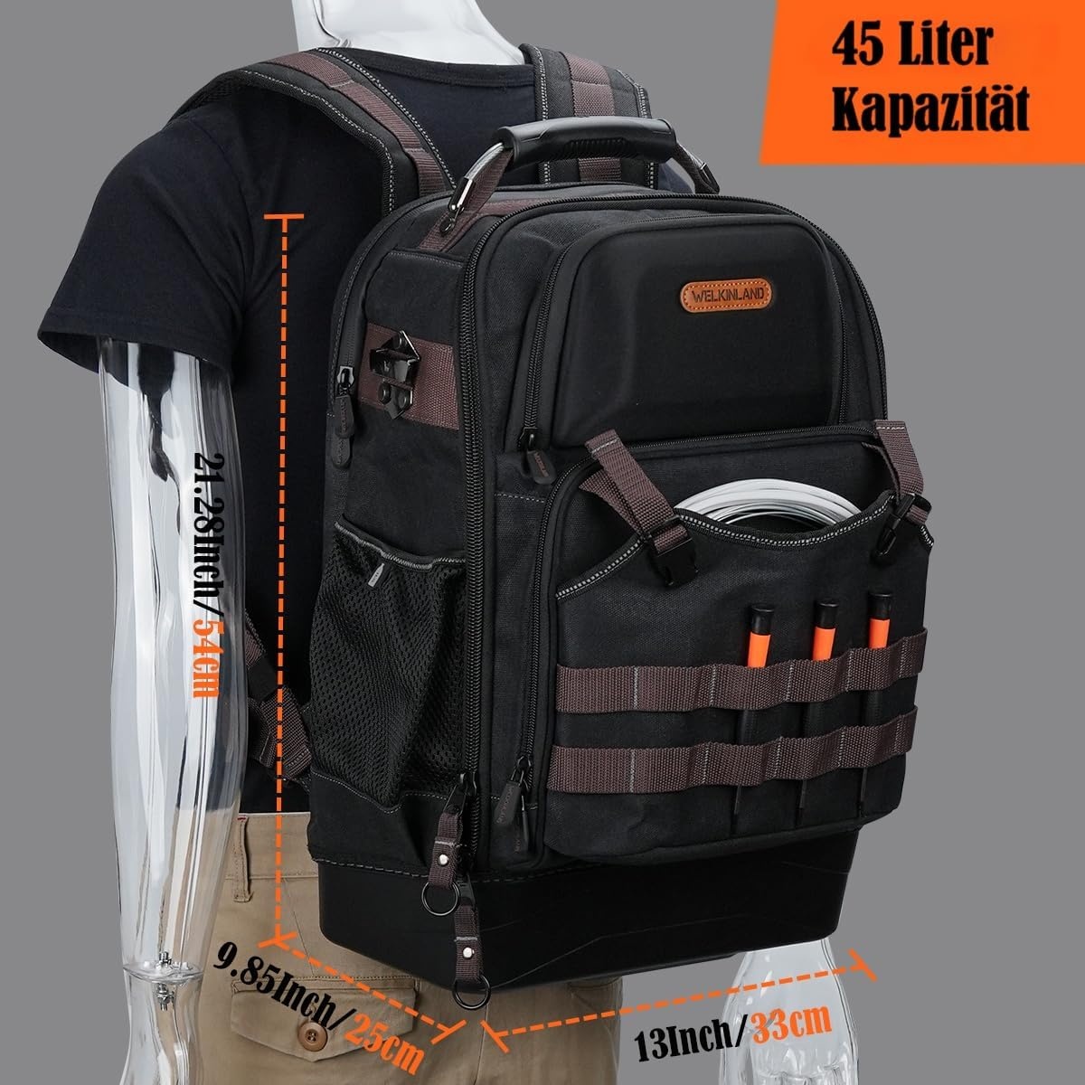 Profi-Werkzeugrucksack 45L mit 76 Fächern - 25% Rabatt