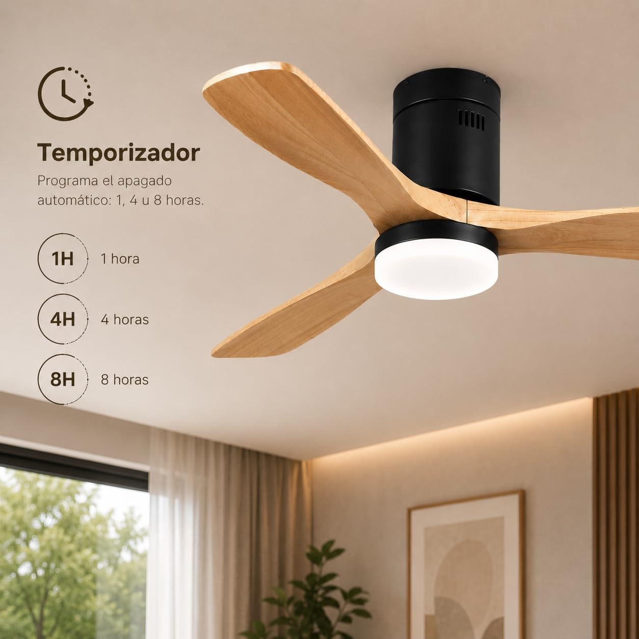 Deckenventilator Schwarz LED 132 cm mit 25% Rabatt