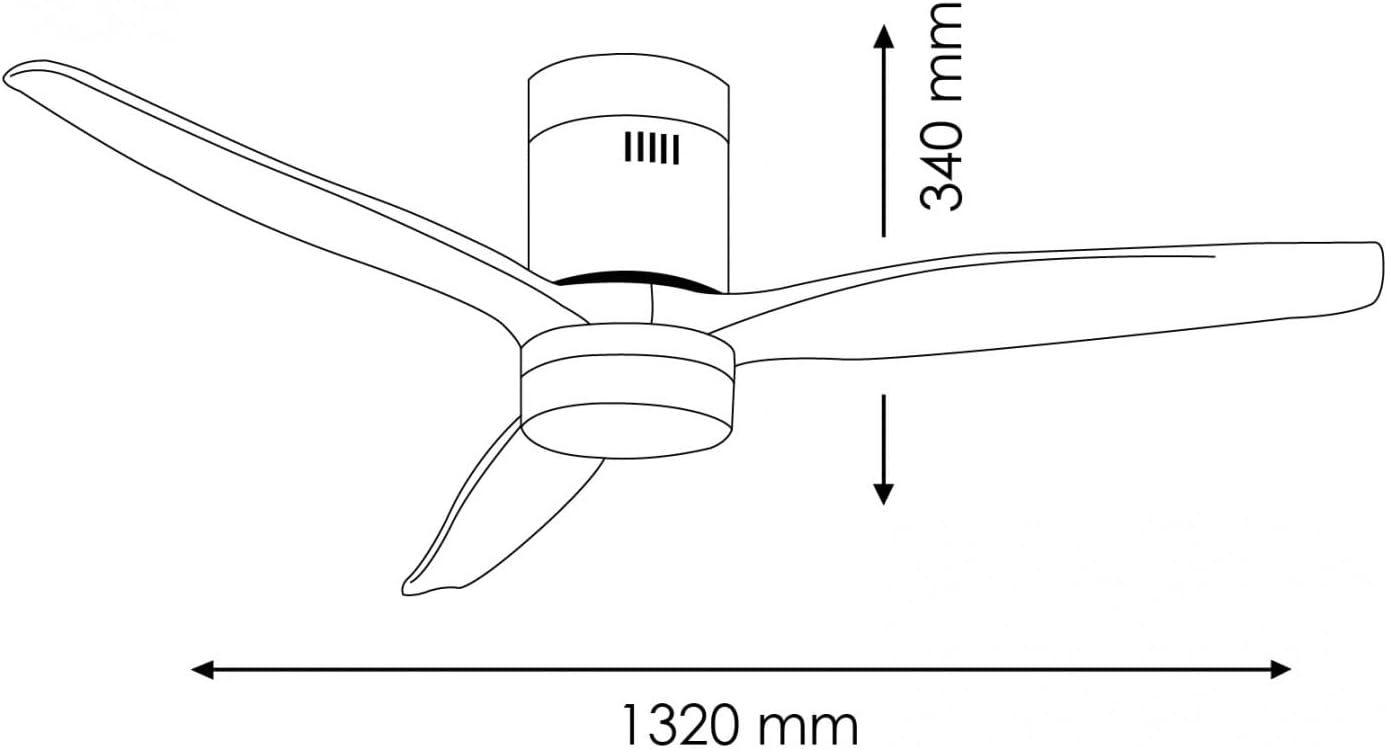 Deckenventilator Schwarz LED 132 cm mit 25% Rabatt