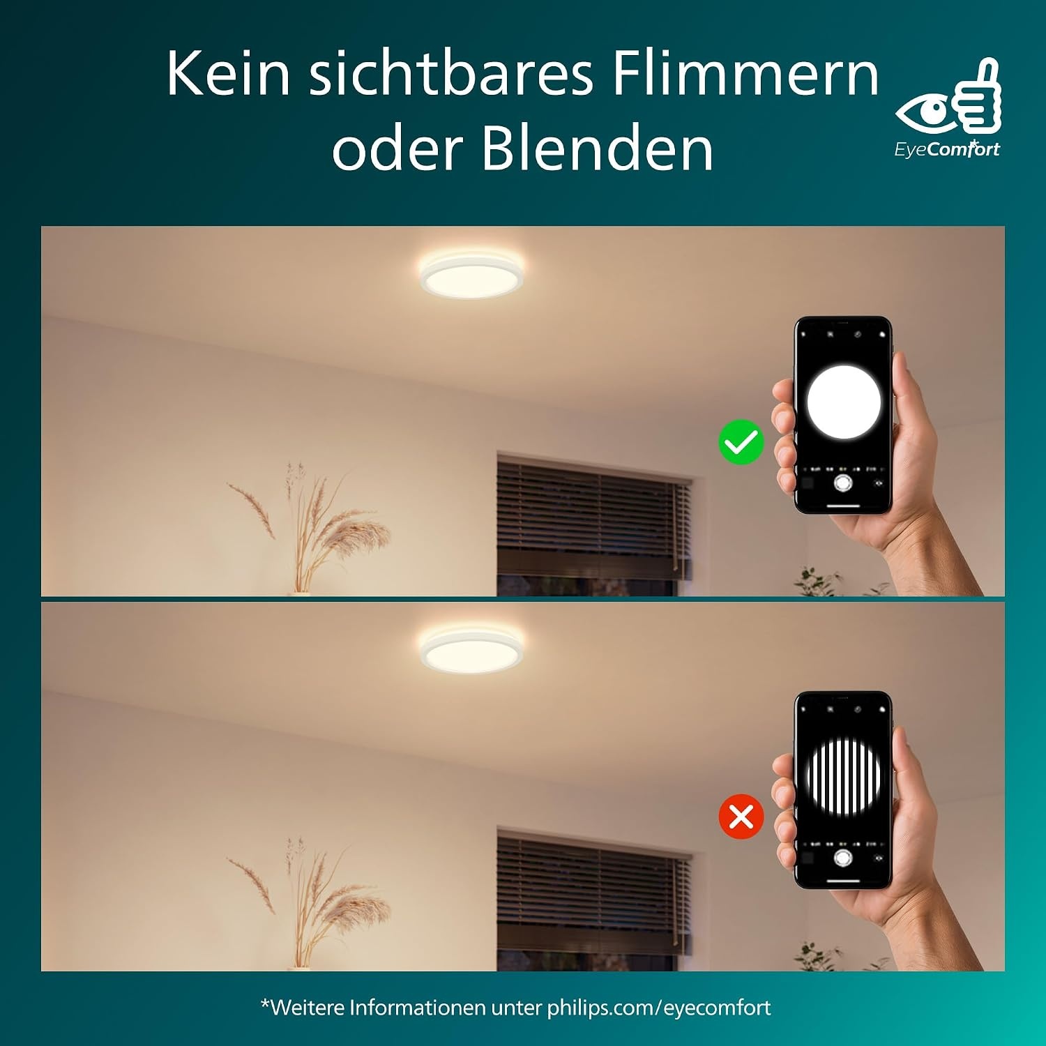 Philips LED Deckenleuchte 30 cm Rund Weiß dimmbar mit Fernbedienung - 23% Rabatt