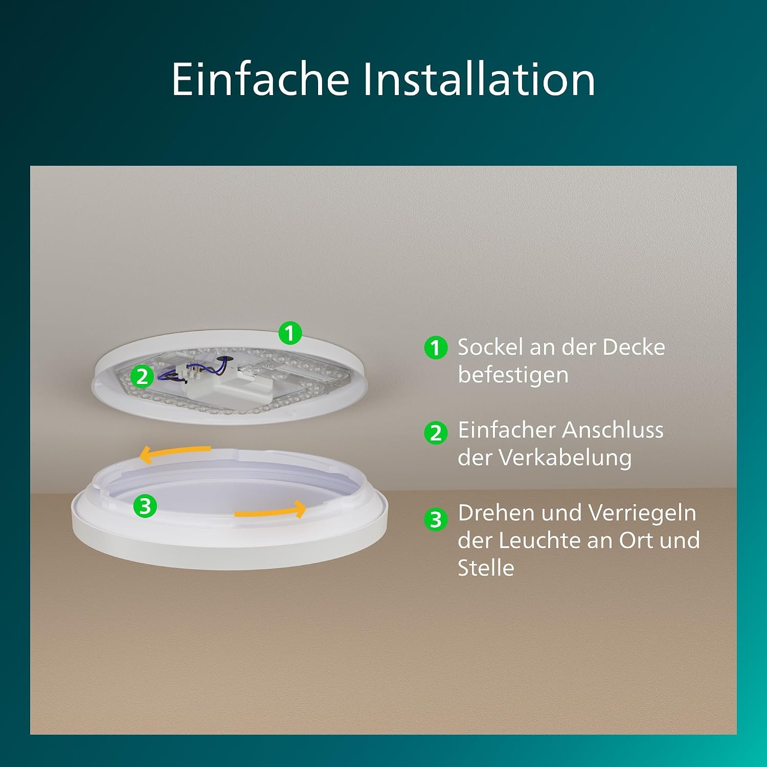 Philips LED Deckenleuchte 30 cm Rund Weiß dimmbar mit Fernbedienung - 23% Rabatt