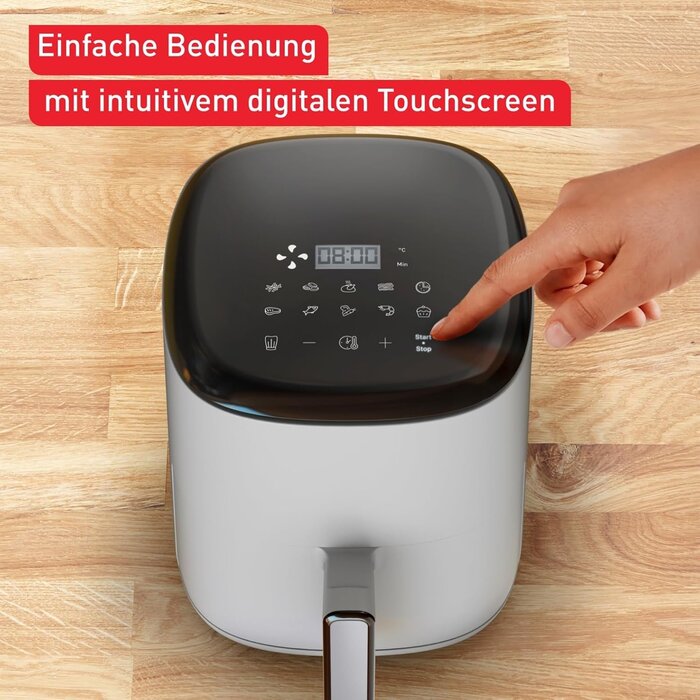 Kompakte Heißluftfritteuse 3L - 10 Programme - Grau - 24% Rabatt