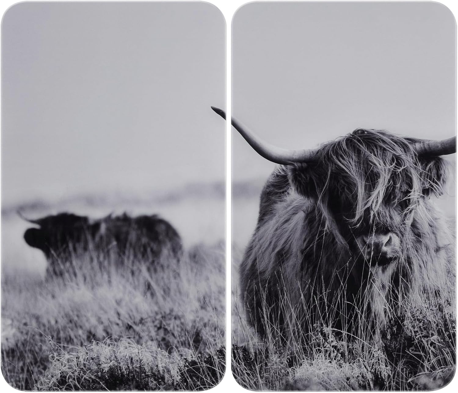 Herdabdeckplatten 2er-Set Highland Cattle, 30x52cm - 21% Rabatt