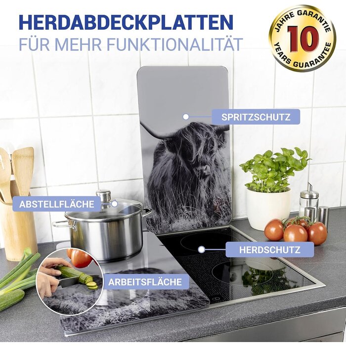 Herdabdeckplatten 2er-Set Highland Cattle, 30x52cm - 21% Rabatt