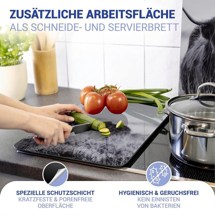 Herdabdeckplatten 2er-Set Highland Cattle, 30x52cm - 21% Rabatt