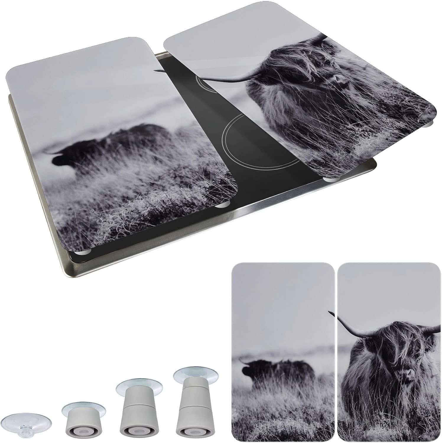Herdabdeckplatten 2er-Set Highland Cattle, 30x52cm - 21% Rabatt
